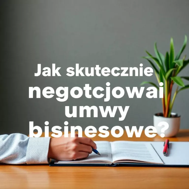 Jak skutecznie negocjować umowy biznesowe?