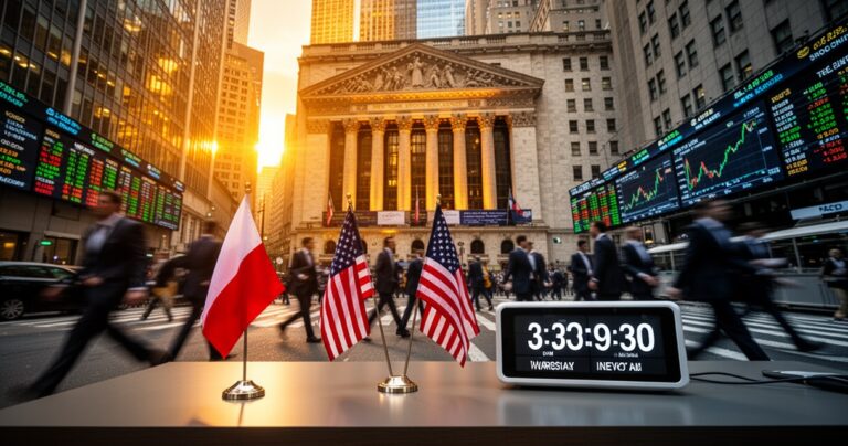 O której otwiera się giełda w USA – czas w Polsce